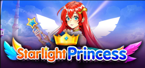 Cilindros do jogo Starlight Princess com símbolos de estrelas e a princesa mágica